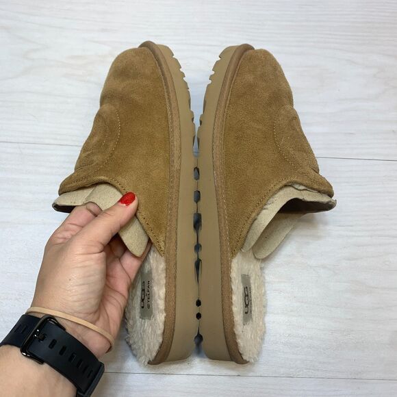 UGG x‎ Telfar Slipper Men\'s Size 9 Chestnut Logo Suede Sheepskin Lined Slip On main image 10